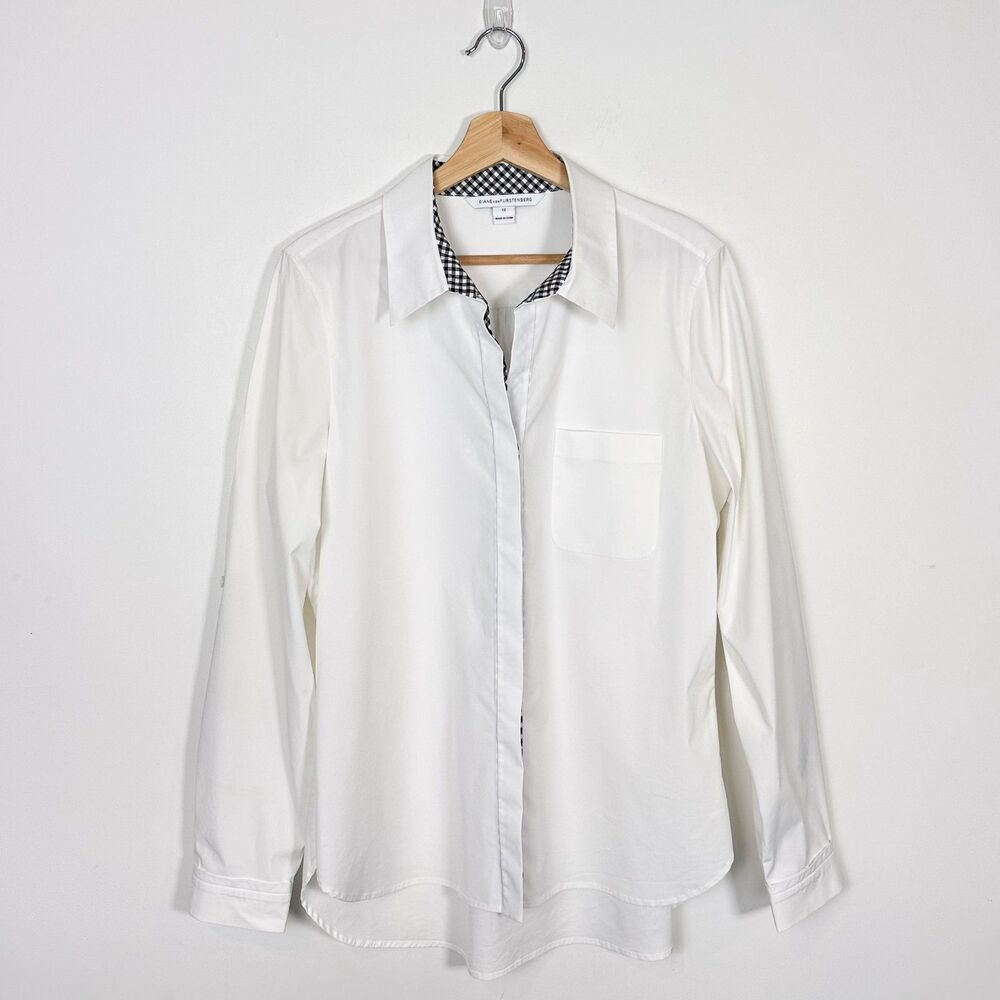 Diane Von Furstenberg White Button Down Shirt